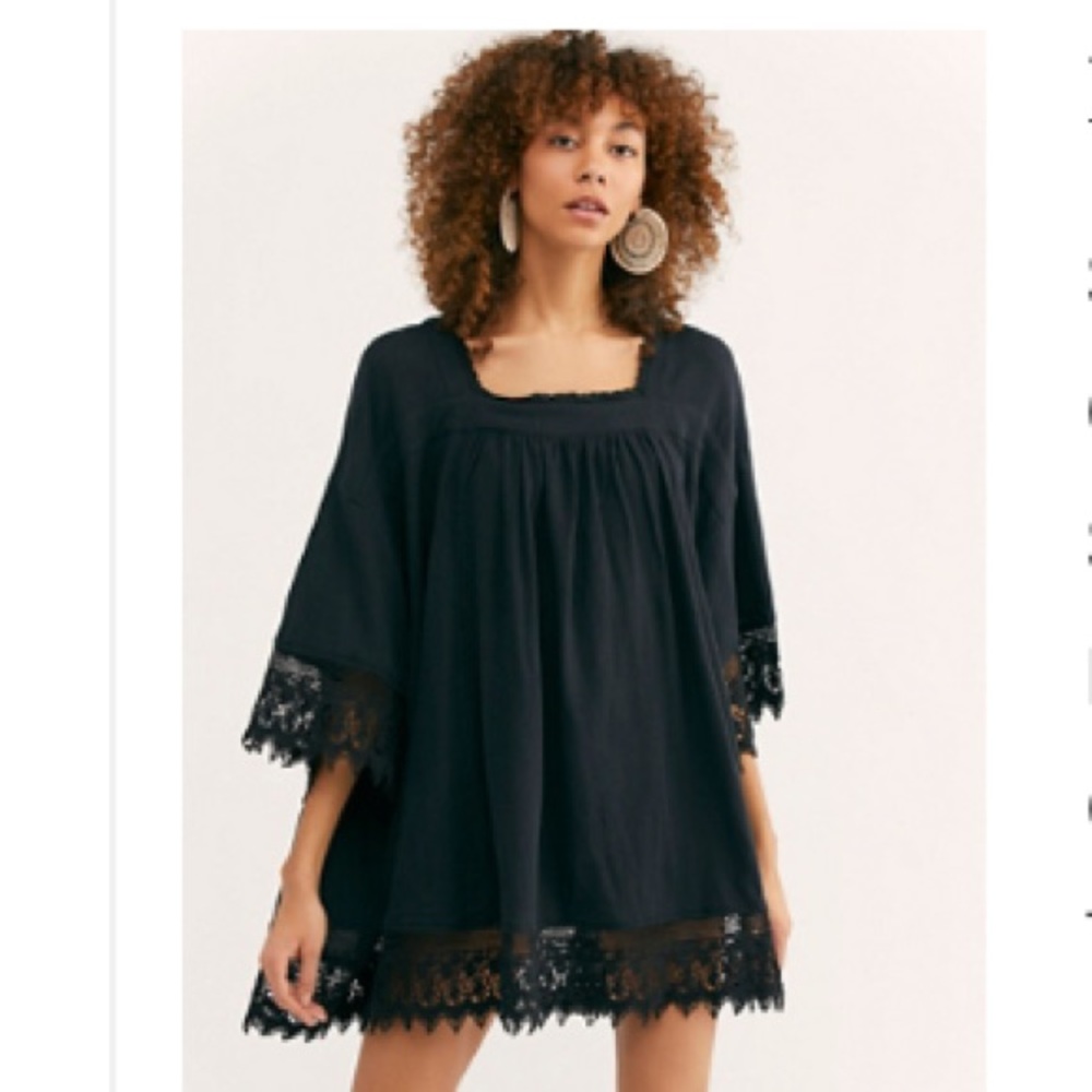 Free People Black Textured Tunic